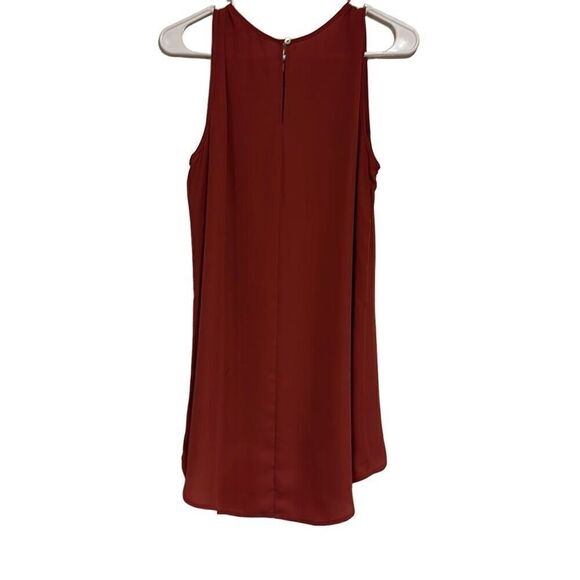 DR2 Women's Red Sleeveless Hi-low Front Lace Mini Dress Size Medium - Picture 2 of 3